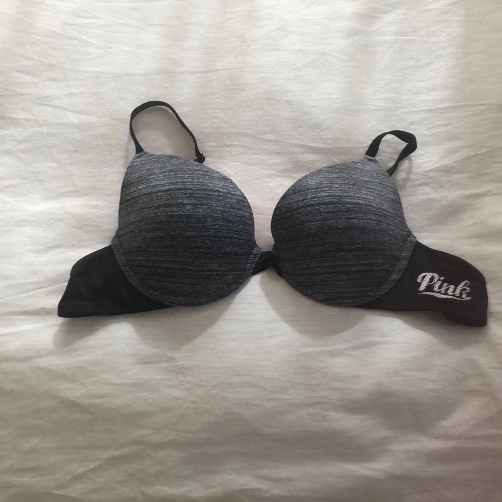 Black and gray PINK Victoria Secret Bra